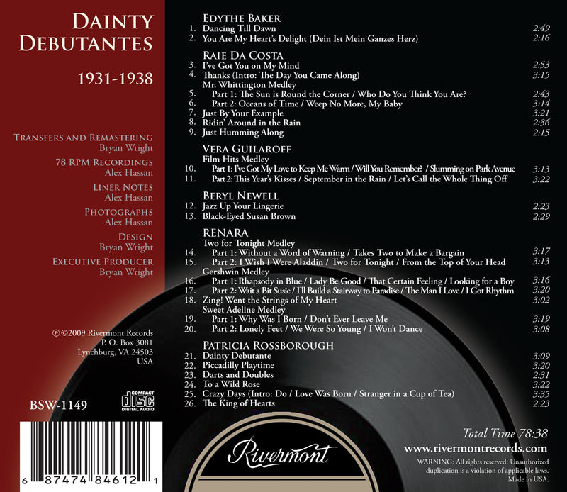 Dainty Debutantes: Female Novelty Pianists of the 1930s