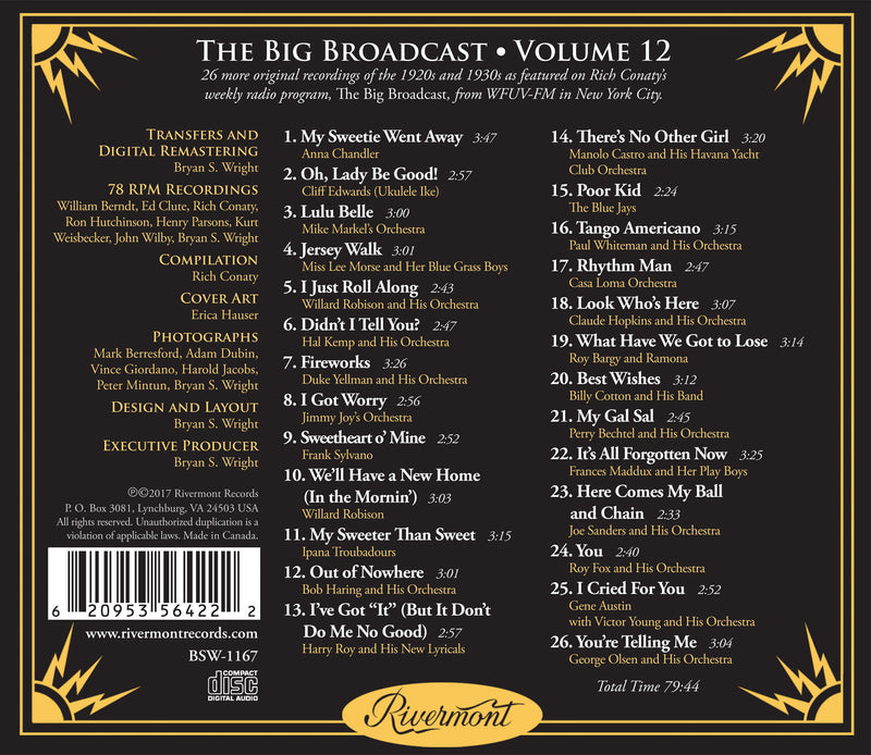 The Big Broadcast, Volume 12: Jazz and Popular Music of the 1920s and 1930s