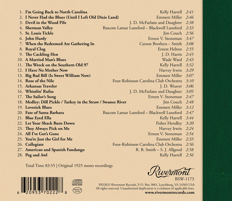 Music from the Land of the Sky: The 1925 Asheville Sessions