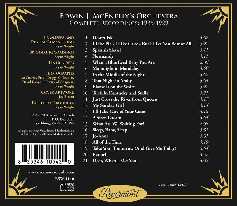 Edwin J. McEnelly's Orchestra: Complete Recordings (1925-1929)