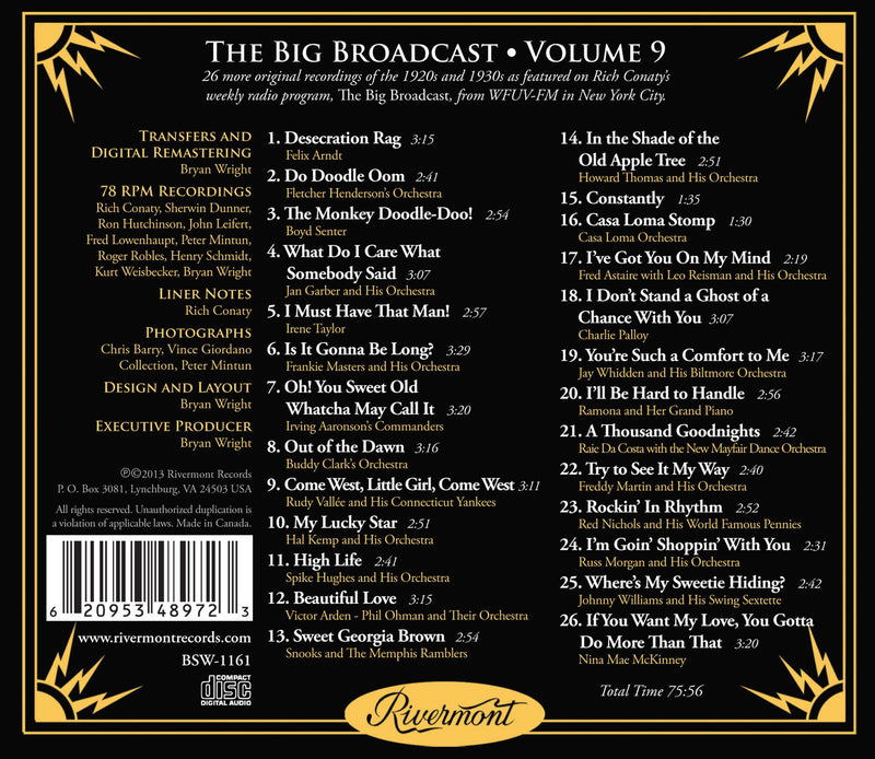 The Big Broadcast, Volume 9: Jazz and Popular Music of the 1920s and 1930s