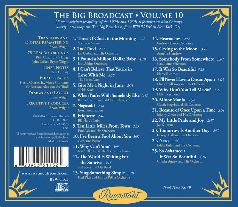 The Big Broadcast, Volume 10: Jazz and Popular Music of the 1920s and 1930s
