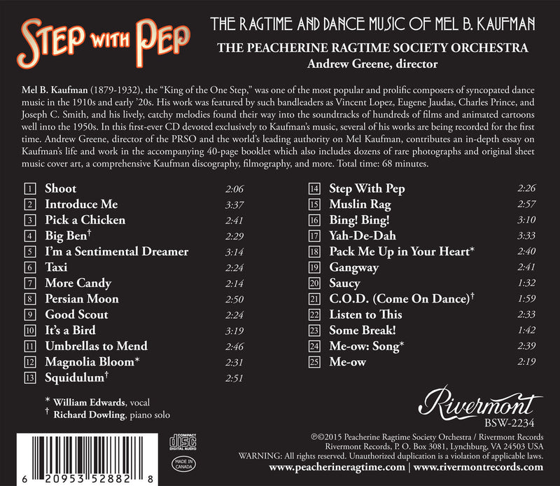 Step With Pep: The Ragtime and Dance Music of Mel B. Kaufman