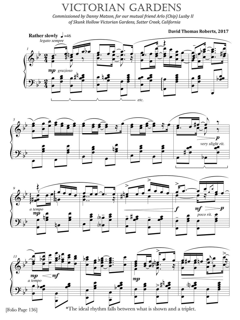 Victorian Gardens Ragtime [Sheet Music Folio]