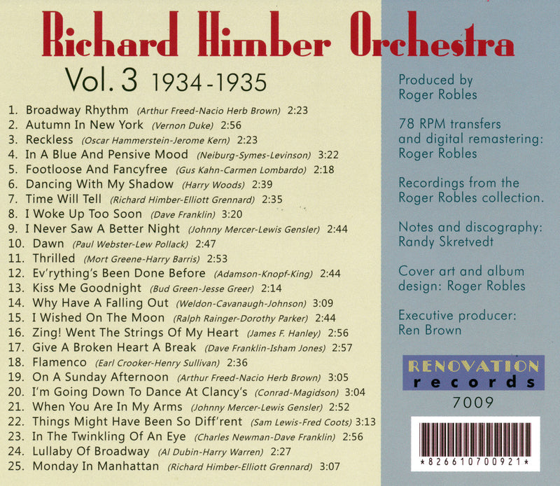 Richard Himber and His Orchestra, Volume 3 (1934-1935)